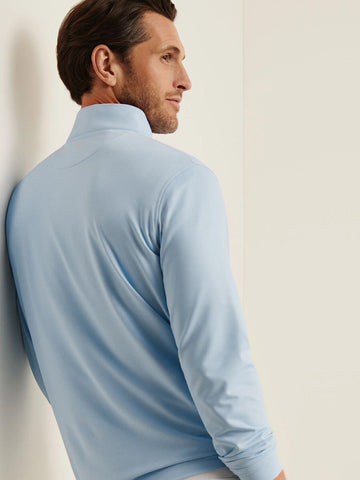 Perth Birdseye Performance Quarter-Zip in Pale Blue