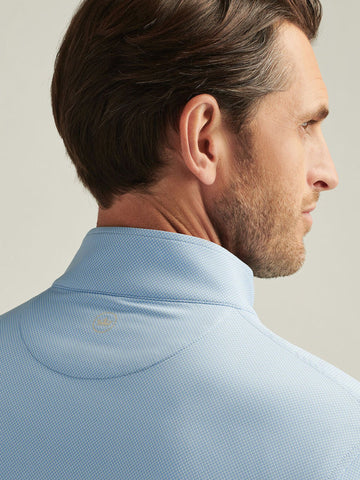 Perth Birdseye Performance Quarter-Zip in Pale Blue