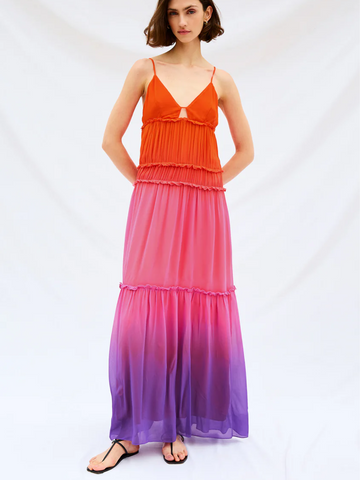Antonella Dress in Violet Dip Dye