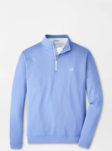 Custom Perth Mélange Performance Quarter-Zip in Seaside Blue