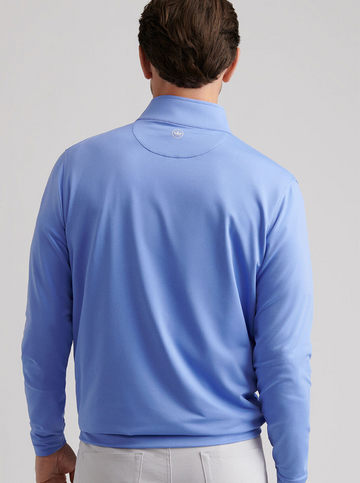 Custom Perth Mélange Performance Quarter-Zip in Seaside Blue