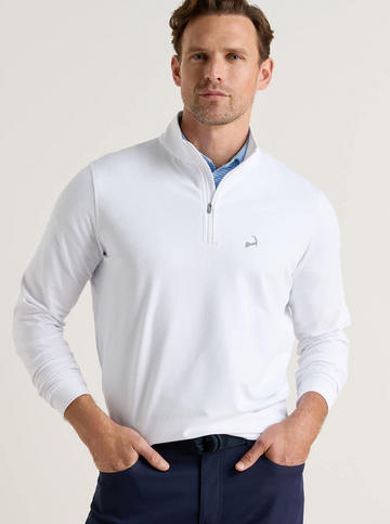 Custom Cape Perth Cross-Hatch Performance Quarter-Zip in White