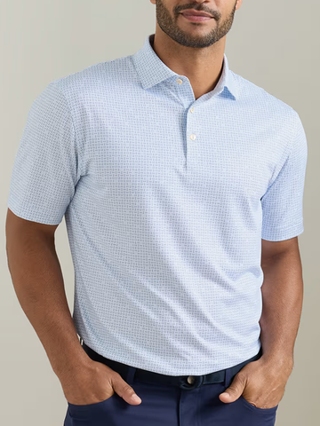 Ashgrove Performance Jersey Polo in Stream Blue