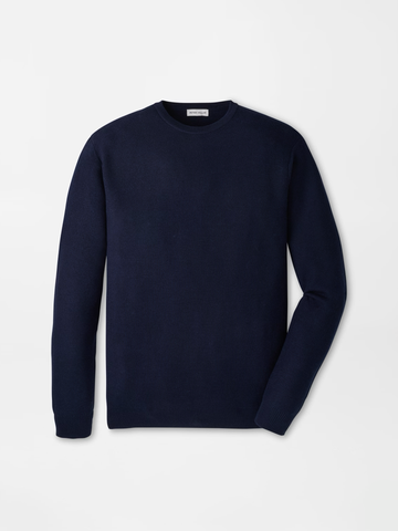 Autumn Crest Honeycomb Crewneck Sweater in Navy