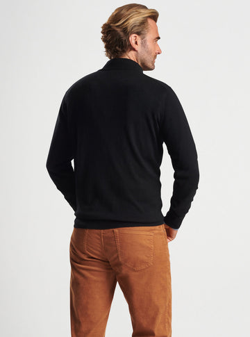 Autumn Crest Suede Trim 1/4 Zip in Black