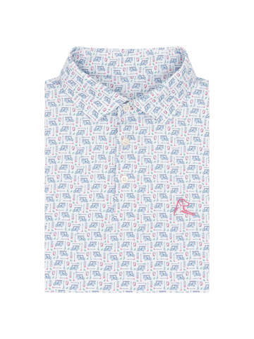 The Bev Cart 2.0 Polo in White & Short Stop Blue