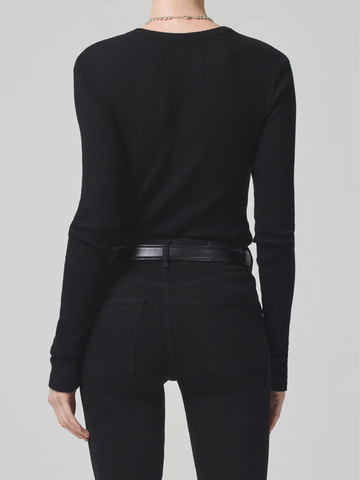 Bina Crewneck Top in Black