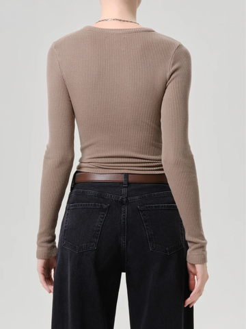 Bina Crewneck Top in Cocoa