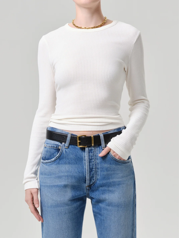 Bina Crewneck Top in Pashmina