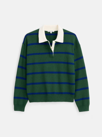Bond St Polo in Forest and Galaxy Blue