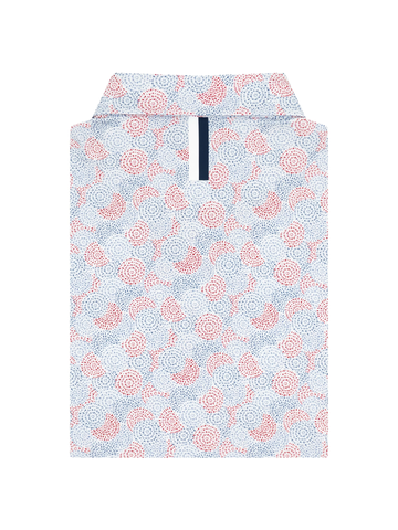 The Burst Polo in White & Caicos Blue