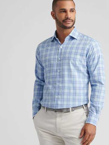 Bar Harbor Performance Flannel Sport Shirt in Ruddy Blue