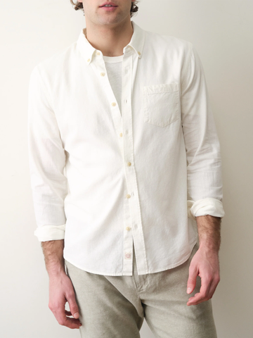 Better-Than-Linen Long Sleeve Shirt in White