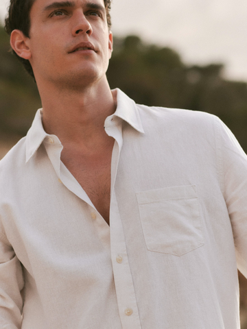 Better-Than-Linen Long Sleeve Shirt in White