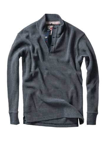 Bi-Waffle Mock in Navy