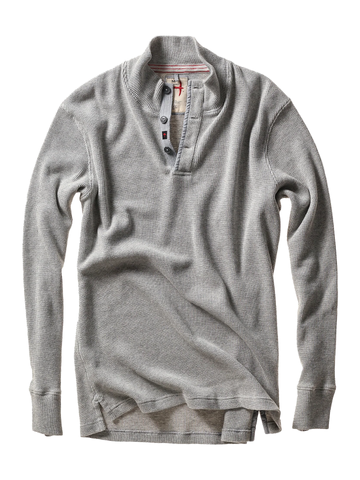 Bi-Waffle Mock in Pale Grey