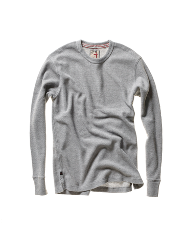 Bi-Waffle Crew in Pale Grey