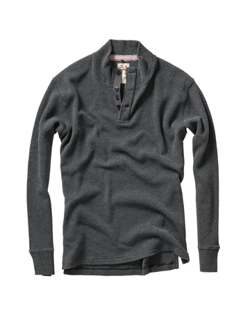 Bi-Waffle Mock in Dark Charcoal