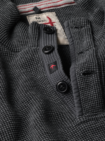 Bi-Waffle Mock in Dark Charcoal