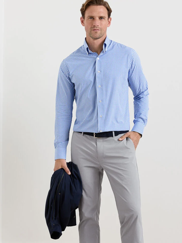 Bienville Performance Poplin Sport Shirt in Dusk Blue