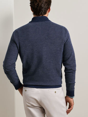 Blair Birdseye Quarter-Zip Sweater in Navy