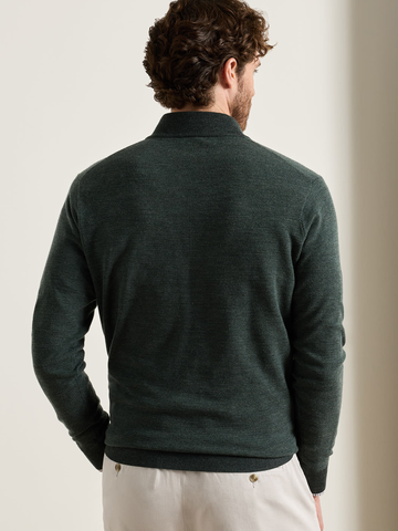 Blair Birdseye Quarter-Zip Sweater in Pine Brook