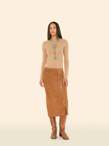 Bonnie Suede Skirt in Mustang