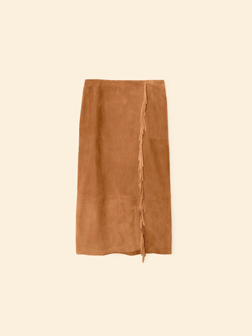 Bonnie Suede Skirt in Mustang