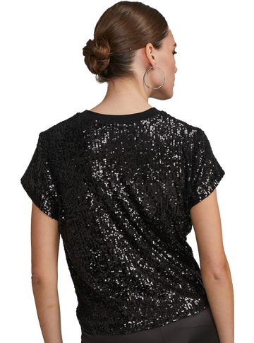 Bora Sequin Top in Black