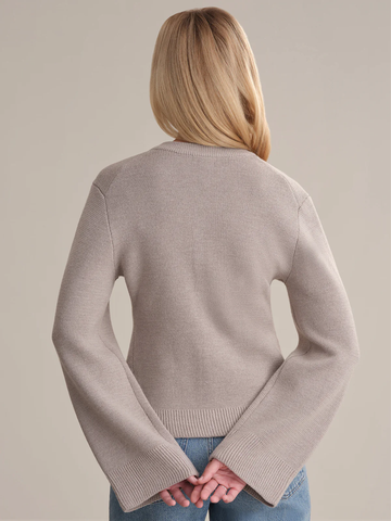 Catherine Button Up Cardigan in Camel Heather