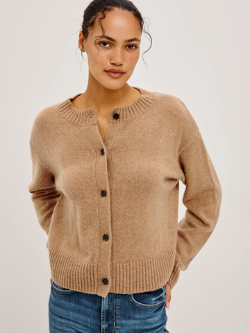 Carre Cardigan in Heather Camel