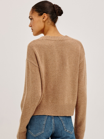 Carre Cardigan in Heather Camel