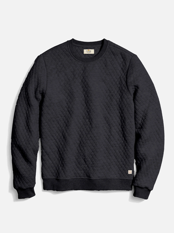 Men's Corbet Quilted Crewneck Fleece in Charcoal
