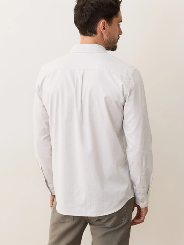 California Oxford Shirt in Grey & White Stripe