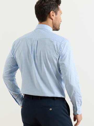Calvin Crown Lite Cotton-Stretch Sport Shirt in Cottage Blue