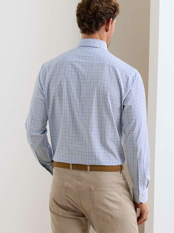 Canal Performance Poplin Sport Shirt in Blue Frost