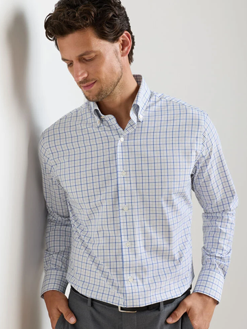 Canal Performance Poplin Sport Shirt in Dusk Blue