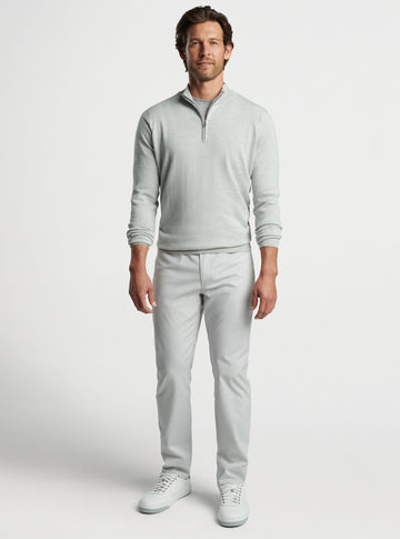 Canton Stripe Quarter-Zip Sweater British Grey