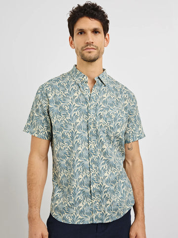 Carson Shirt in Ecru Banana Leaf