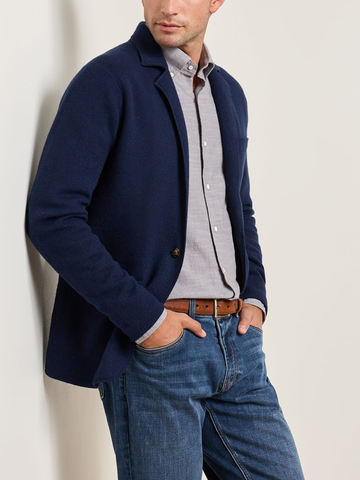 Carson Sweater Blazer in Navy