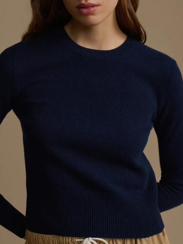 Cashmere Leni Crewneck in Dark Navy