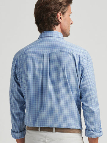 Caspian Perfect Pinpoint Sport Shirt in Blue Freesia