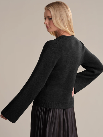 Catherine Button Up Cardigan in Black