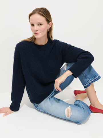 Charlie Cashmere Sweater in Navy