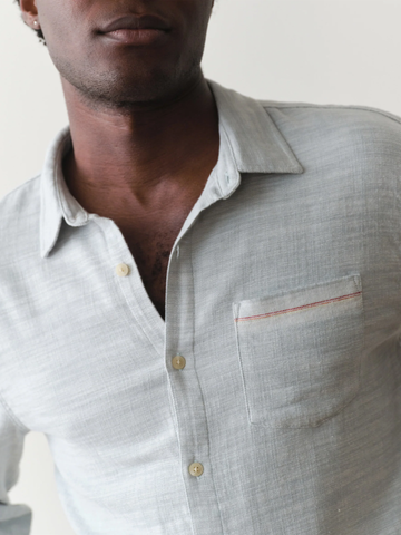 Classic LS Stretch Selvage Shirt in Aqua