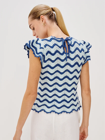 Coen Top in Azure Scallop