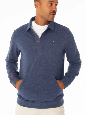 Collared Sweatshirt in Heather Navy