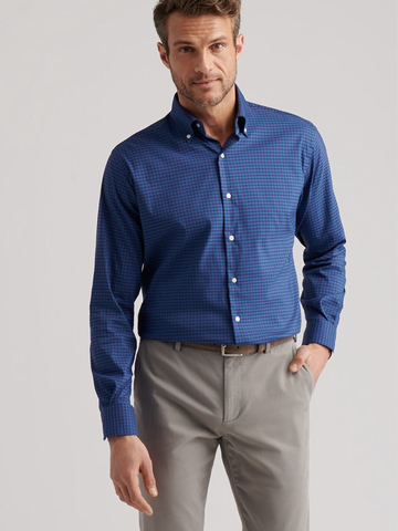 Conway Crown Lite Cotton-Stretch Sport Shirt in Blue Haze