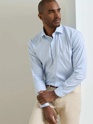 Conway Crown Lite Cotton-Stretch Sport Shirt in Light Violet