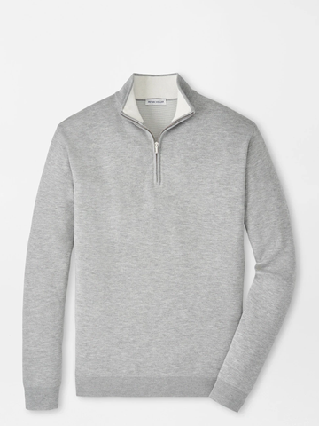 Coolspun Lite Cotton Quarter-Zip Sweater in British Grey